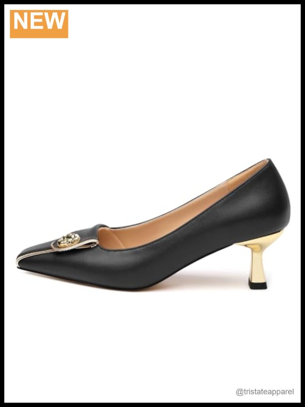 Kitten Heels Square Toe Low Heel Pumps Closed Toe Patent Slip On Work Dress - Picture 3 of 6